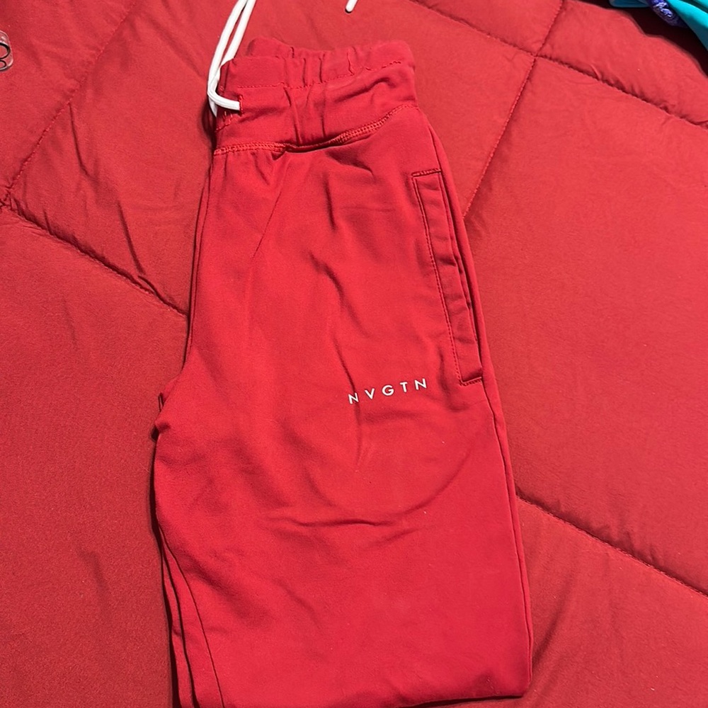 Small red nvgtn joggers